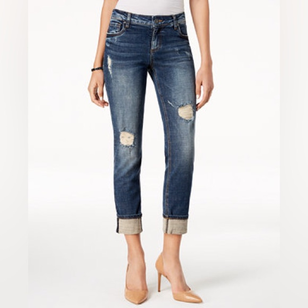 KUT KUT FROM KLOTH Catherine Boyfriend Distressed Denim Jeans Size 8